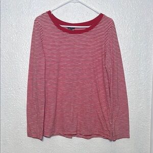 Splendid Red Striped Women's Top with back button size large